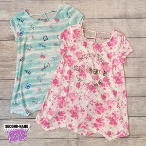 SO Girls Sz12 (Set of Two) Tunic-Length "Legging Tee" Short-Sleeve Tees
